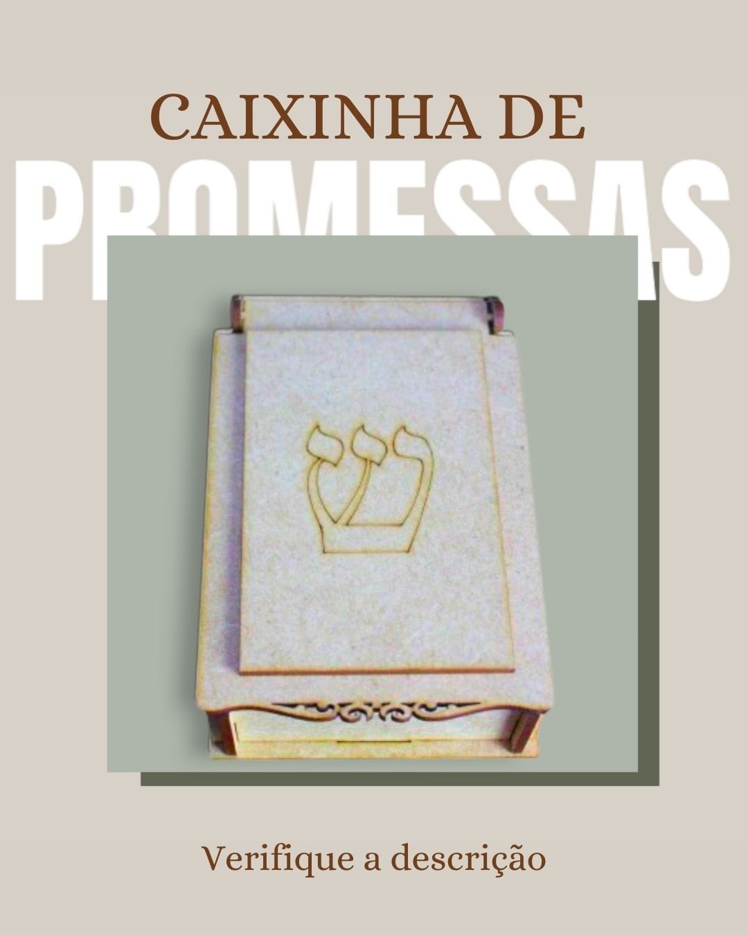 CAIXINHA DE PROMESSAS - as preciosas promessas de Deus - mdf com versículos e óleo unção.