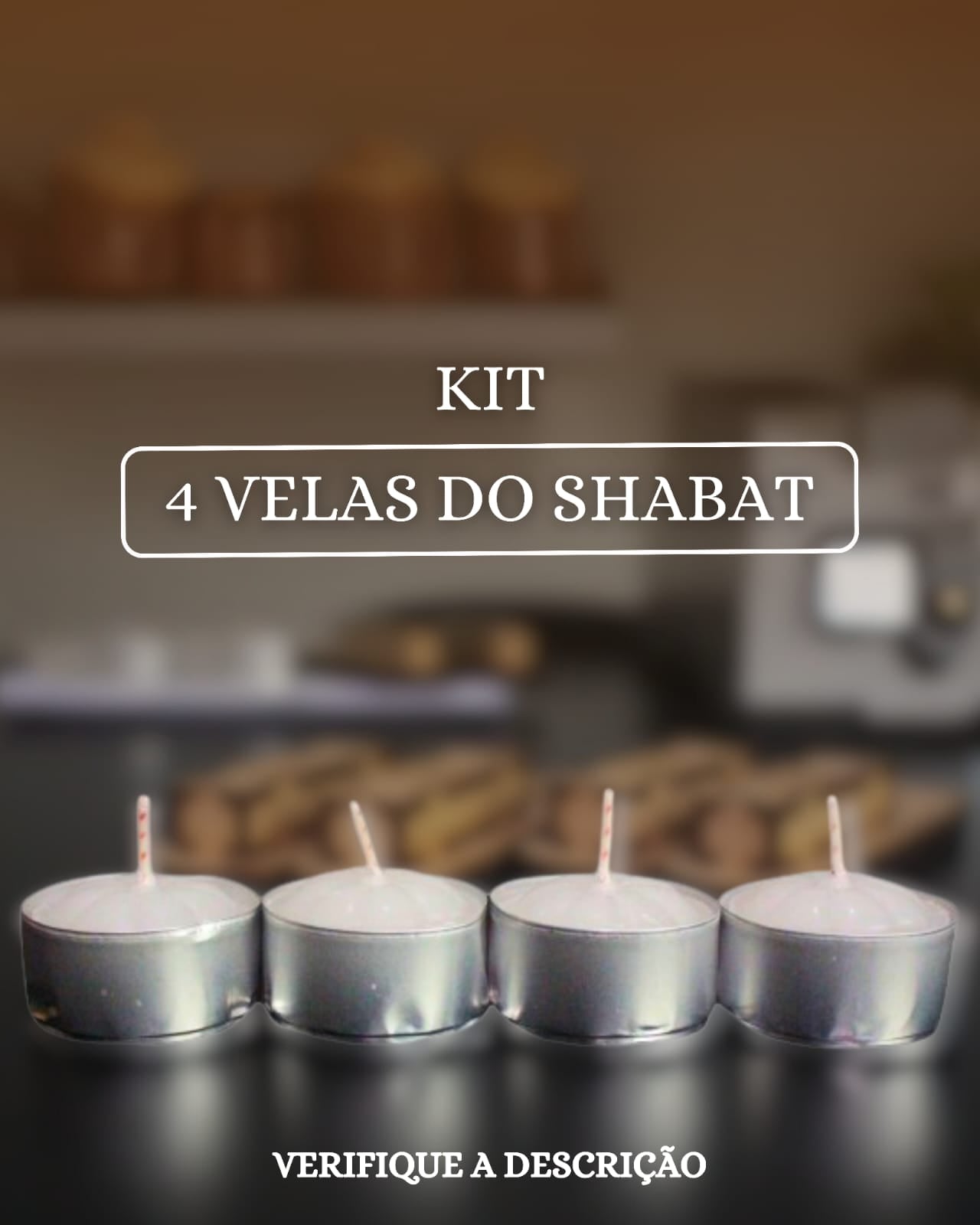 KIT 4 VELAS para SHABAT - velas Kosher.