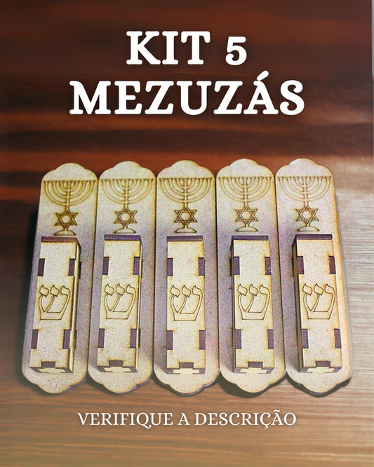 KIT 5 MEZUZAS - com manual de fixação, oração shema, benção mezuza.