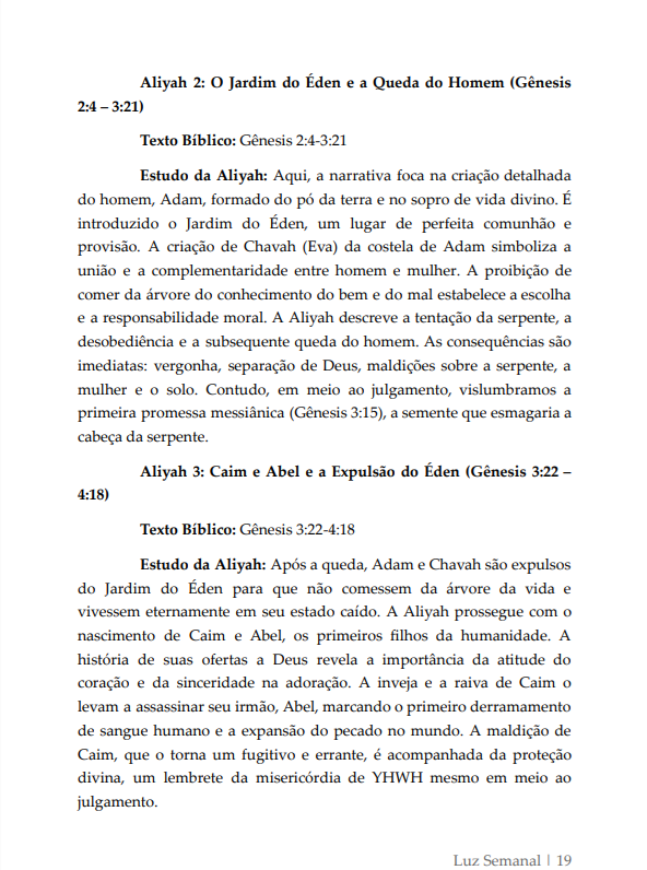 * LIVRO DIGITAL:  LUZ SEMANAL - Estudos messiânicos da Torá na Parashá, Haftará e Brit Hadashá